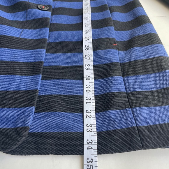 Trina Turk Womens Striped Topper Pea Coat Sz 10 Retro Mod Preppy Nautical Bold - Picture 7 of 13